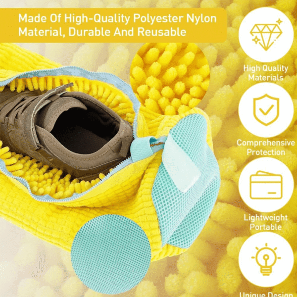 Shoe Washing Machine Bag, Mesh Laundry Washing Bags With 1000+ bristles & Premium Rust Free Zipper.