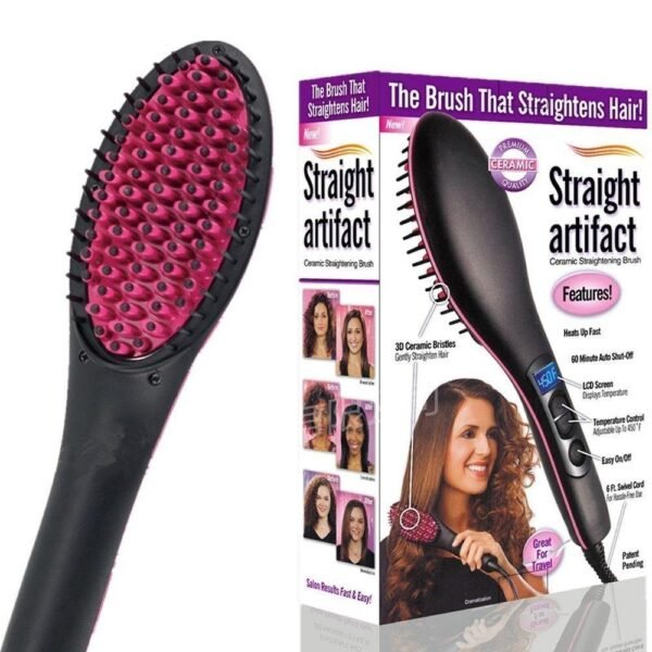Ceramic Straight Electronic Hair Straightener with Brush