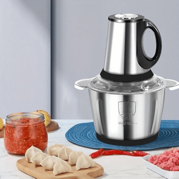 Stainless Steel Electric Meat Grinders with Bowl . Heavy for Kitchen Food Chopper, Meat, Vegetables, Onion.